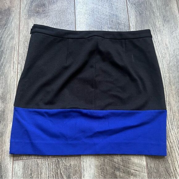 A/X Armani Exchange Black and Royal Blue Color Block Pencil Skirt Mini Skirt Med - Picture 5 of 7